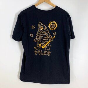 Poler Men's Sasclops Hockey Sasquatch Camping Outdoors Short Sleeve Shirt Size L